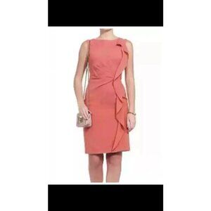 Escada Black Label Darlina Pink Ruffle Sheath Sleeveless Cocktail Size 34